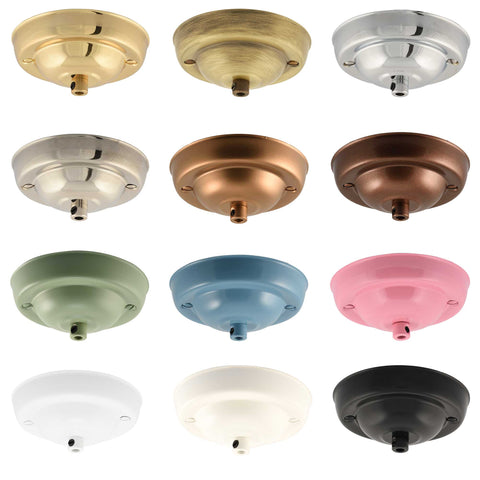 ElekTek 108mm Diameter Ceiling Rose with Cord Grip Metallic Finishes Powder Coated Colours For Light Fittings and Chandeliers