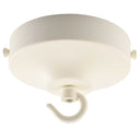 ElekTek 100mm Diameter Convex Ceiling Rose with Strap Bracket and Hook Metallic and Powder Coated Finishes