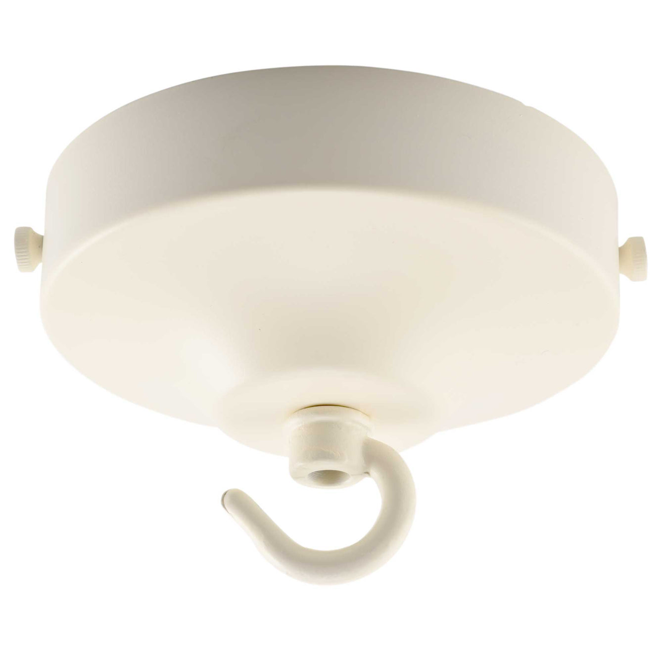 ElekTek 100mm Diameter Convex Ceiling Rose with Strap Bracket and Hook Metallic and Powder Coated Finishes 