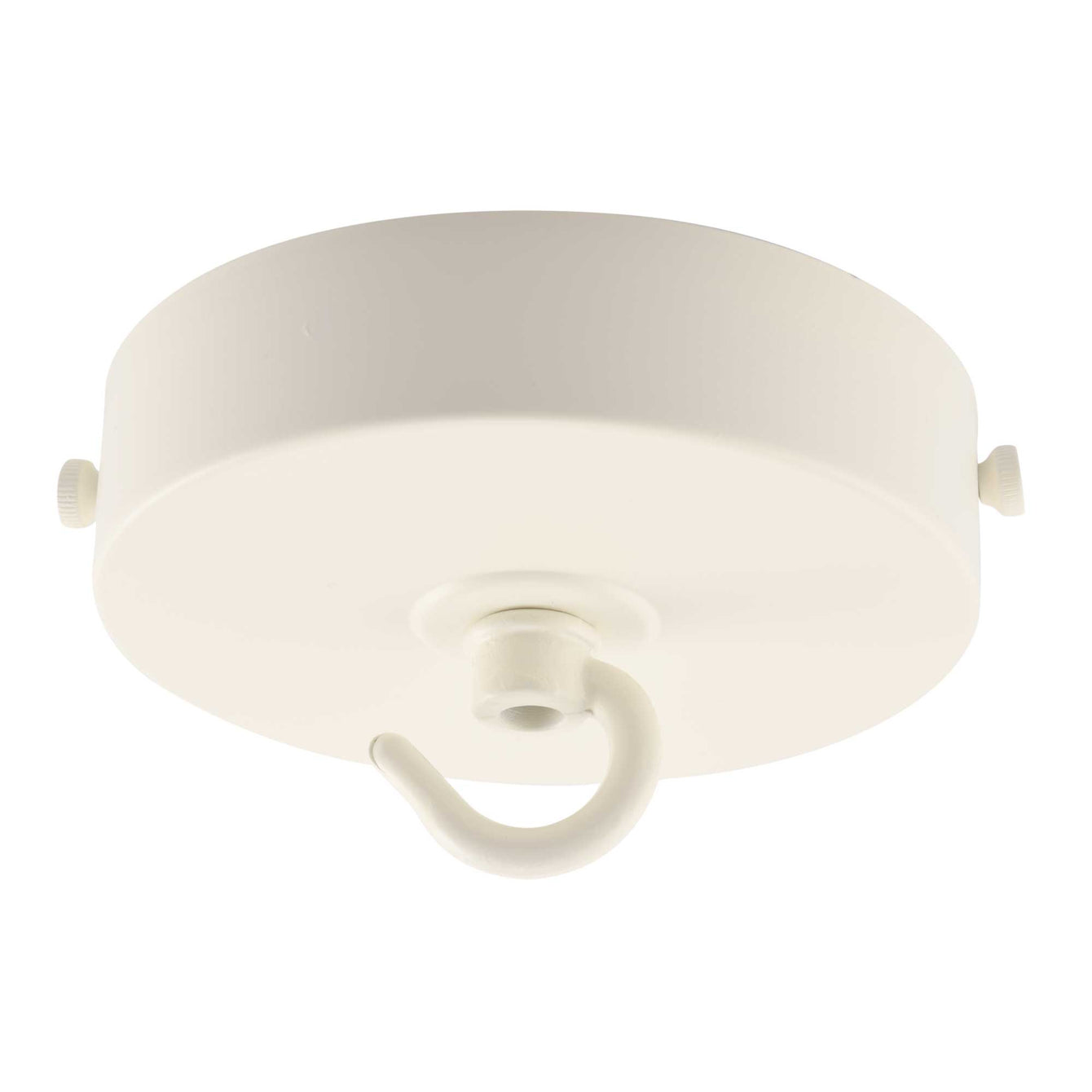 ElekTek 100mm Diameter Flat Top Ceiling Rose with Strap Bracket and Hook Metallic Finishes Powder Coated Colours 