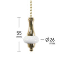 ElekTek Premium Metal Plated Brass Effect Bathroom Light Pull Cord Switch Kit with Pull Chain Handle