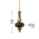 ElekTek Premium Metal Plated Brass Effect Bathroom Light Pull Cord Switch Kit with Pull Chain Handle